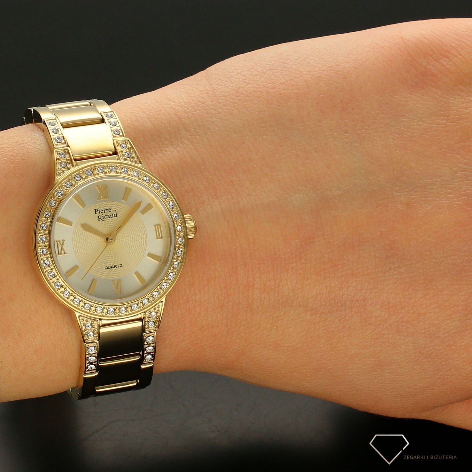 zeagrek damski złoty Pierre Ricuad P21074.1161QZ.jpg