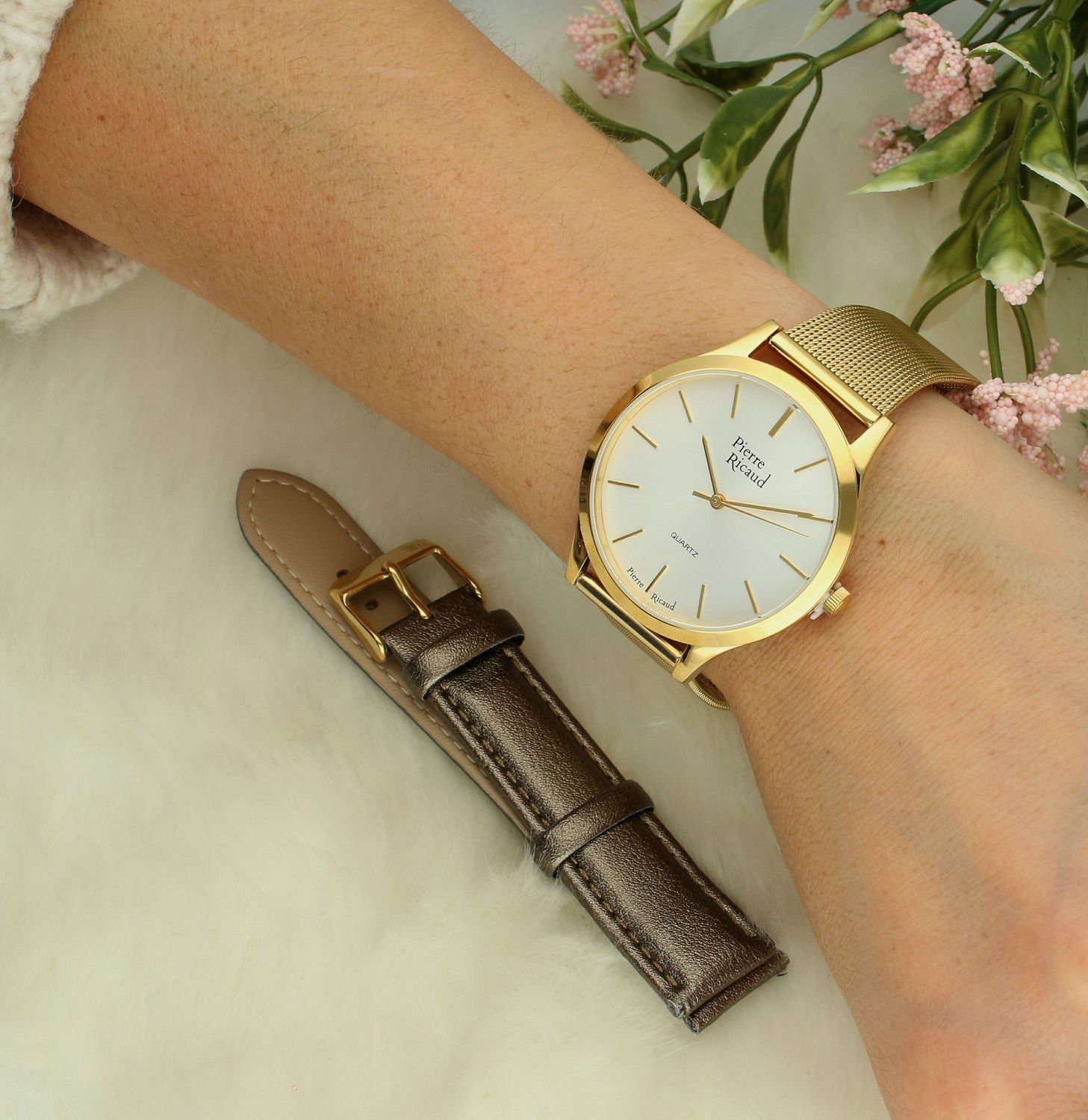 Zegarek damski Pierre Ricaud P22000.1113Q zestaw z dodatkowym paskiem. Zegarek damski Pierre Ricaud. Zegarek w zestawie prezentowym. Zegarek damski na prezent. Zestaw prezentowy z zegarkiem Pierre Ricaud dla kobiety.  (2).jpg