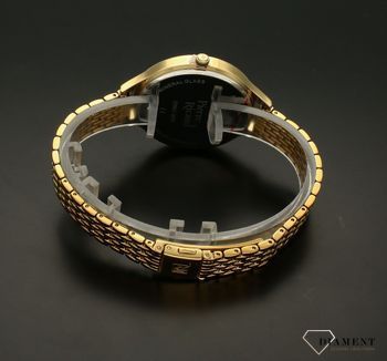 Zegarek damski na złotej bransolecie z czarną tarczą Pierre Ricaud P22002 (1).jpg