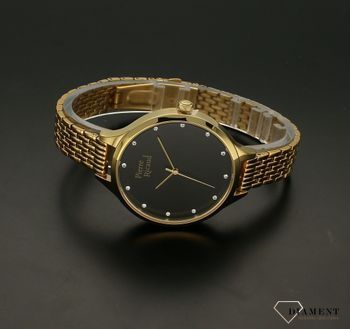 Zegarek damski na złotej bransolecie z czarną tarczą Pierre Ricaud P22002 (4).jpg