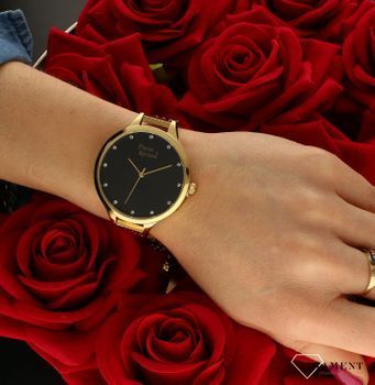 Zegarek damski na złotej bransolecie z czarną tarczą Pierre Ricaud P22002 (5).jpg