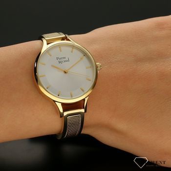 Zegarek damski Pierre Ricaud P22028.1113 ⌚ Zegarek damski w kolorze złotym z ozdobną bransoletą i tarczą. Tarcza zegarka ozdobiona indeksami punktowymi. Idealny pomysł na prezent 🎁 (5).jpg