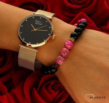 Zegarek damski Pierre Ricaud P22035.1144Q, Złoty zegarek z czarną tarczą. Zegarek biżuteryjny (4).jpg