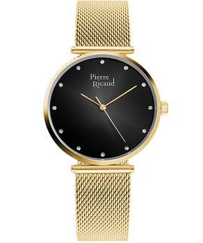 Zegarek damski Pierre Ricaud P22035.1144Q – srebrna bransoleta, czarna tarcza z cyrkoniami pierre damski black.jpg