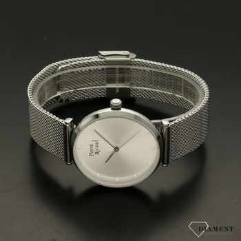 Zegarek damski srebrny na bransolecie z cyrkoniami na tarczy Pierre Ricaud P22035 (3).jpg