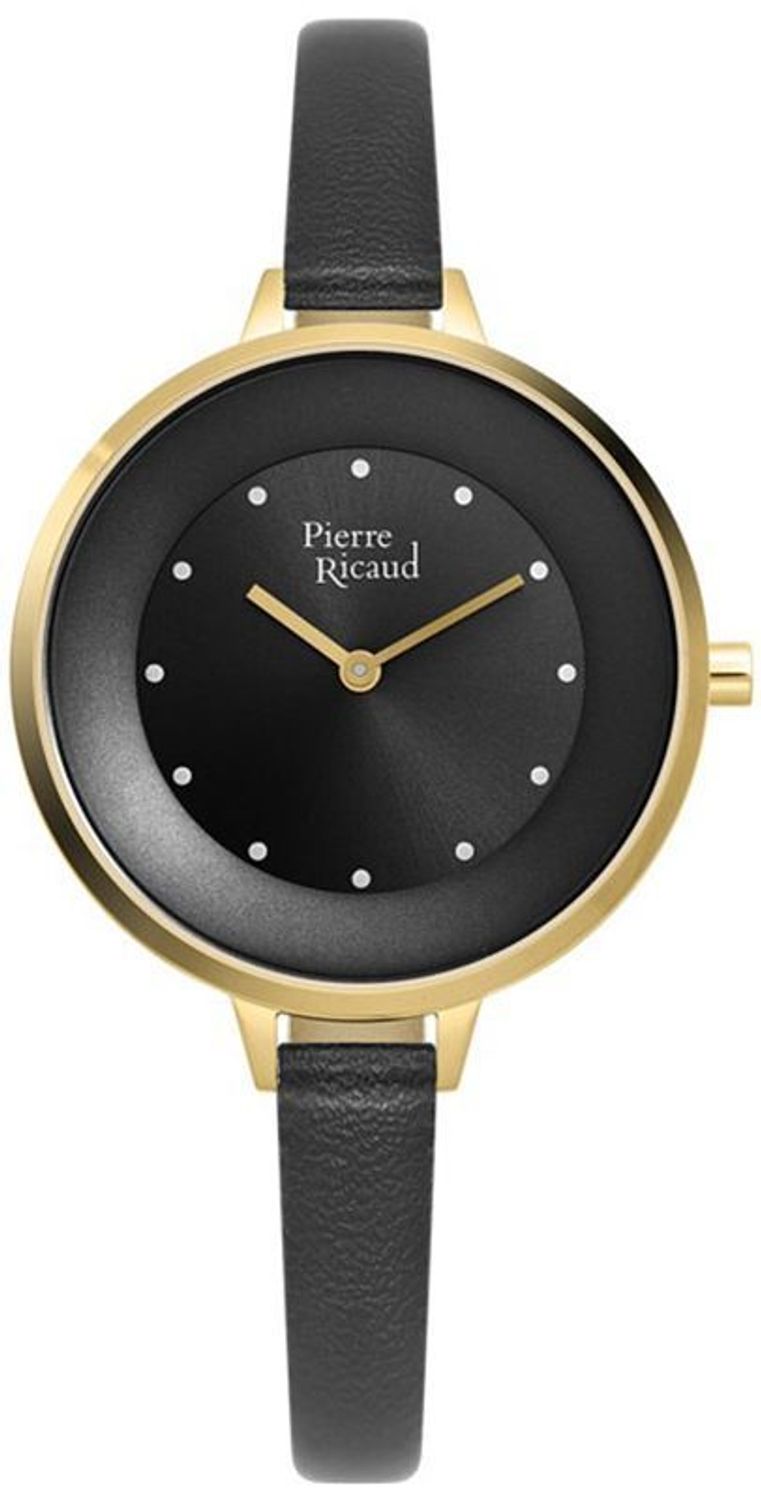 Zegarek damski Pierre Ricaud P22039.1144Q-SET – elegancki model z mechanizmem kwarcowym, czarną tarczą, złotą kopertą i paskiem ze skóry naturalnej. Idealny na co dzień i jako prezent.15.jpg