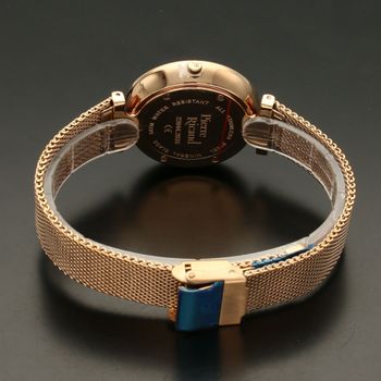 Zegarek damski w kolorze różowego złota. Zegarek damski z dodatkowym wymiennym paskiem skórzanym w kolorze szarym. Idealny pomysł na prezent (4).jpg