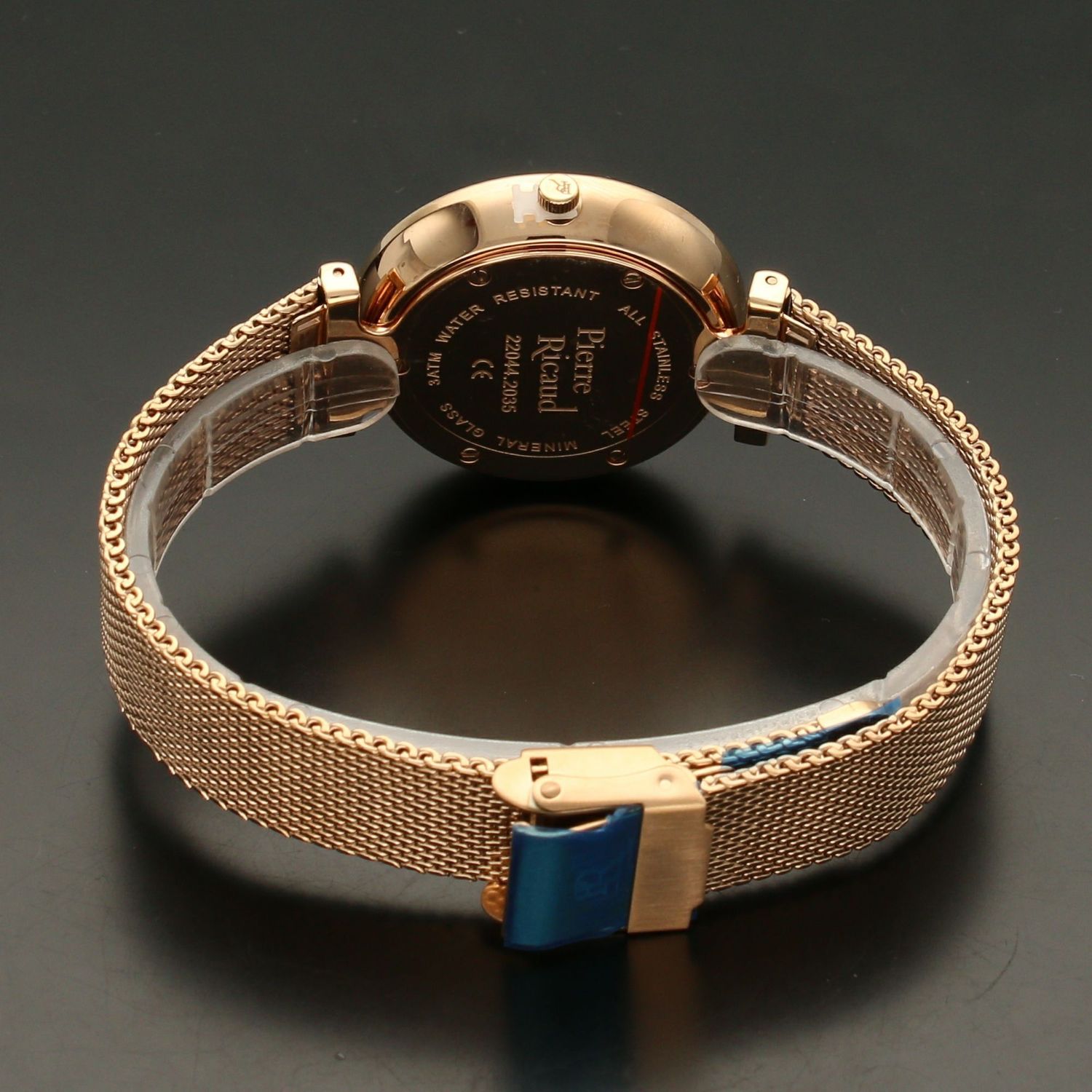 Zegarek damski w kolorze różowego złota. Zegarek damski z dodatkowym wymiennym paskiem skórzanym w kolorze szarym. Idealny pomysł na prezent (1).jpg