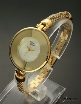 Zegarek damski na bransolecie biżuteryjnej Pierre Ricaud P22048.114SQT.  Mechanizm japoński mieści się w stalowej, wytrzymałej, pozłacanej kopercie w kolorze złota. Wykorzystanie wysokiej jakości stali w bransolecie gwarantu (4).jpg