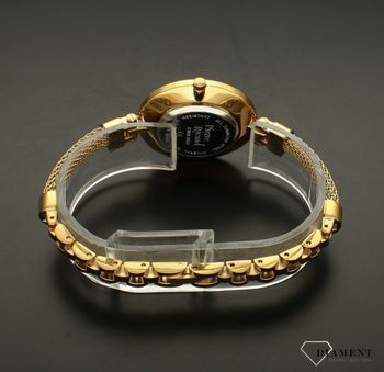 Zegarek damski na bransolecie biżuteryjnej Pierre Ricaud P22048.114SQT.  Mechanizm japoński mieści się w stalowej, wytrzymałej, pozłacanej kopercie w kolorze złota. Wykorzystanie wysokiej jakości stali w bransolecie gwarantu.jpg