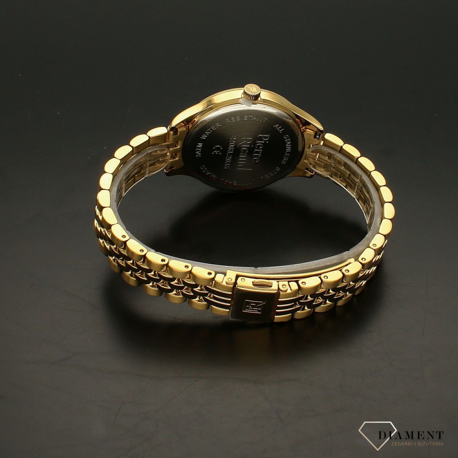 Zegarek damski Pierre Ricaud PP22063.114FQ na złotej bransolecie wykonany ze stali szlachetnej z mechanizmem kwarcowym, zasilanym za pomocą baterii. Posiada bardzo wysoką dokładność mierzenia czasu..webp