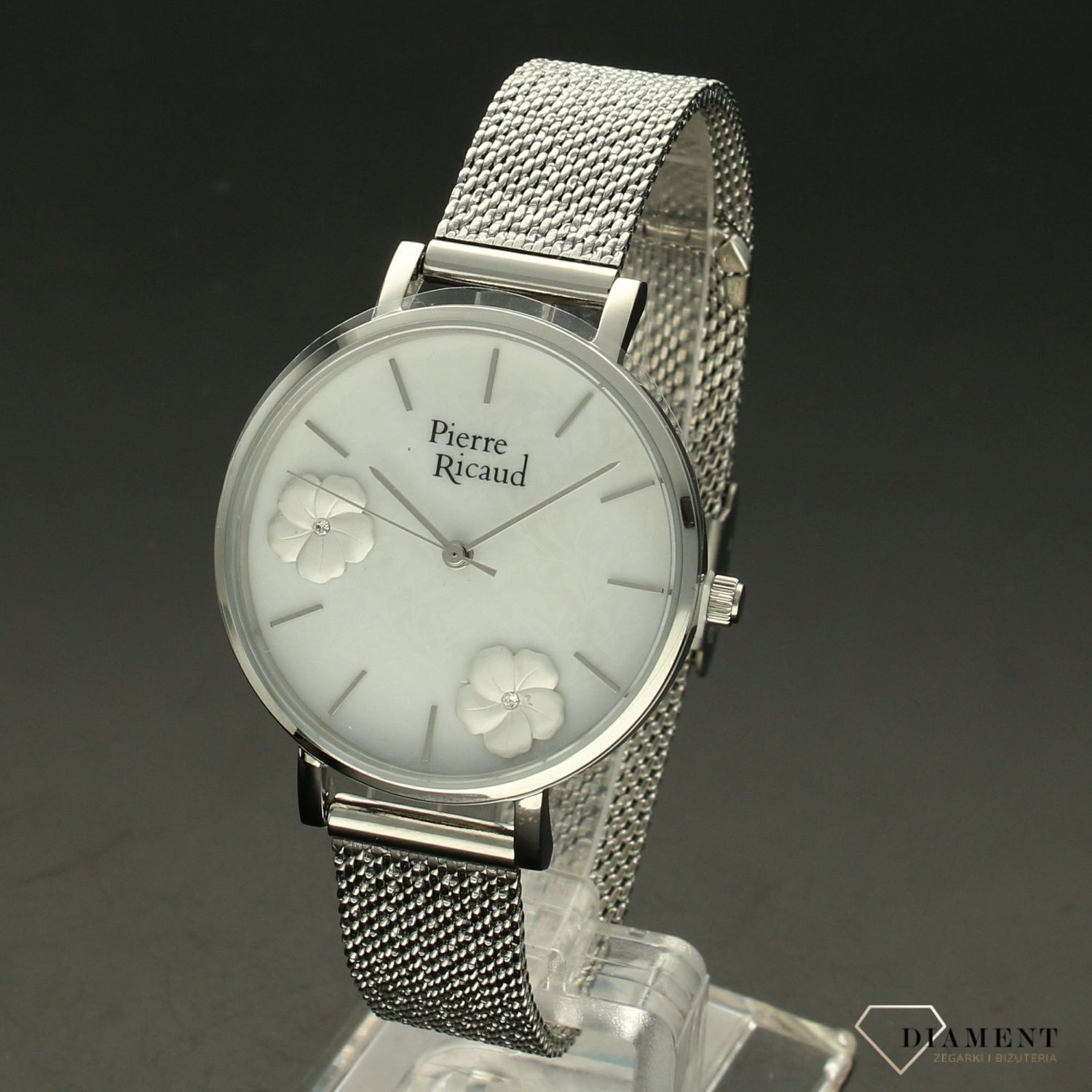 Zegarek damski Pierre Ricaud 'szarości w kwiatach' P22105.5113Q.jpg