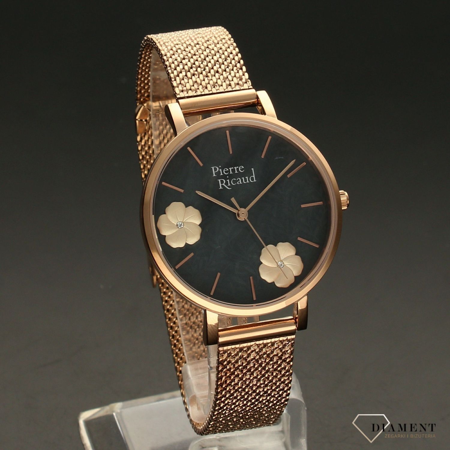 Zegarek damski Pierre Ricaud 'grafitowa tarcza z kwiatem' P22105.9114Q.jpg