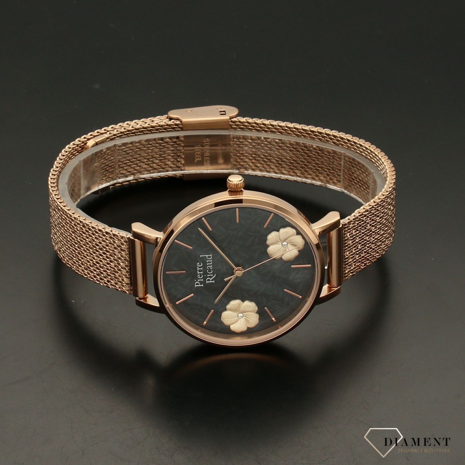 Zegarek damski Pierre Ricaud 'grafitowa tarcza z kwiatem' P22105.9114Q.jpg