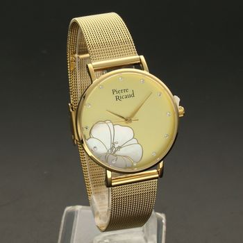 Zegarek damski złoty na bransolecie Pierre Ricaud ' Perłowy kwiat' P22107 (1).jpg