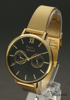 Zegarek damski na bransoletce złoty Pierre Ricaud duża tarcza P22110.1164QF. Zegarek damski duży. Wyraźny damski zegarek. Modny damski zegarek. Pomysł na prezent dla kobiety2.jpg