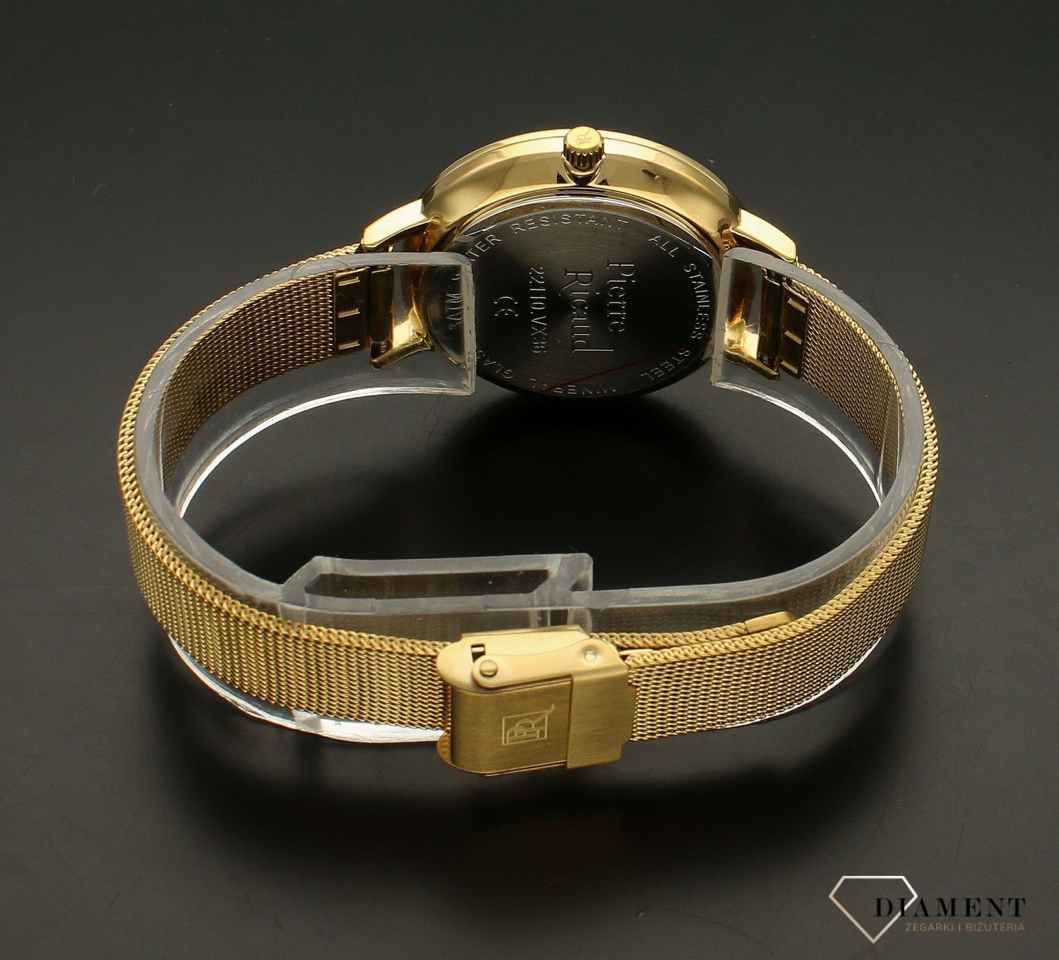 Zegarek damski na bransoletce złoty Pierre Ricaud duża tarcza P22110.1164QF. Zegarek damski duży. Wyraźny damski zegarek. Modny damski zegarek. Pomysł na prezent dla kobiety..jpg