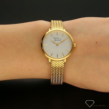 Zegarek damski Pierre Ricaud P22121.1113Q na złotej bransolecie wykonany ze stali szlachetnej z mechanizmem kwarcowym, zasilanym za pomocą baterii (1).jpg