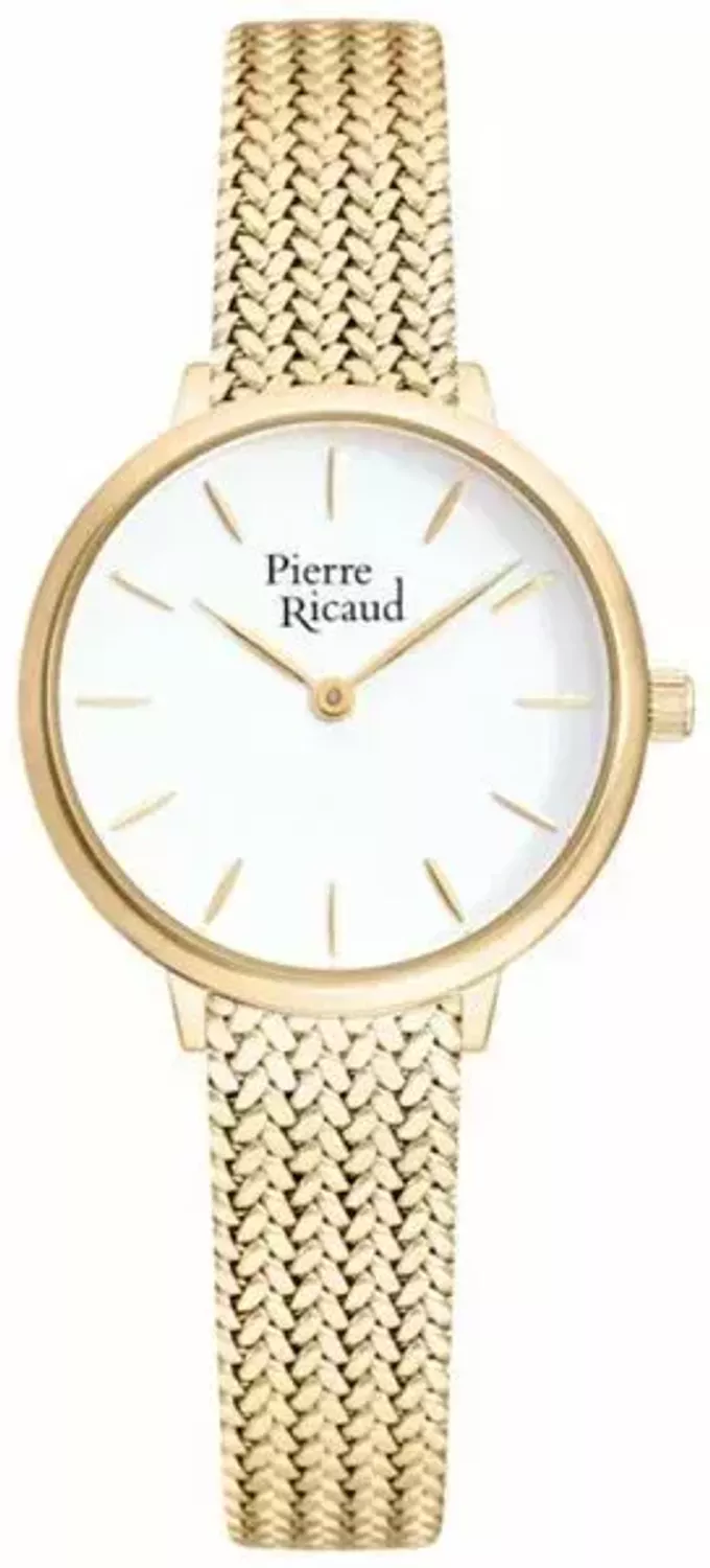 Zegarek damski Pierre Ricaud P22121.1113Q na złotej bransolecie wykonany ze stali szlachetnej z mechanizmem kwarcowym, zasilanym za pomocą baterii..webp