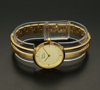 Zegarek damski na bransolecie biżuteryjny złoty Pierre Ricaud P22124.1191Q. Zegarek na sztywnej bransoletce . Złoty zegarek na prezent. Zegarek ozdobny. Tani zegarek.2.jpg