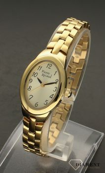 Zegarek damski na bransoletce klasyczny złoty Pierre Ricaud P22148.1121Q. Zegarek wyposażony w szkło mineralne. Tarcza zegarka w kolorze złotym z czarnymi cyframi zapewnia przejrzysty i nowoczesny wygląd. Idealny klasyczny z (5).jpg