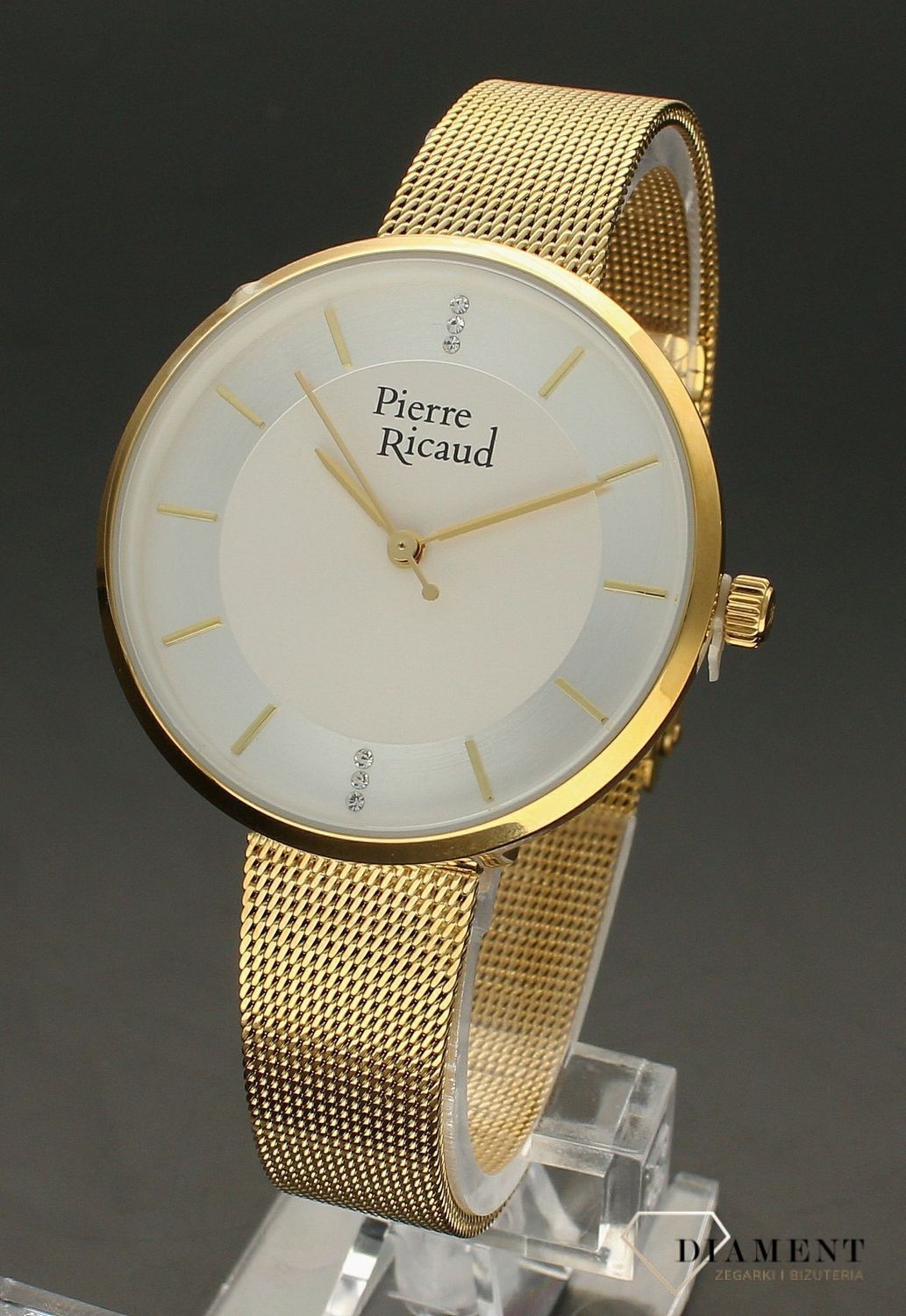 Zegarek damski na złotej bransolecie ze srebrną tarczą Adriatica P23006.1113Q.webp