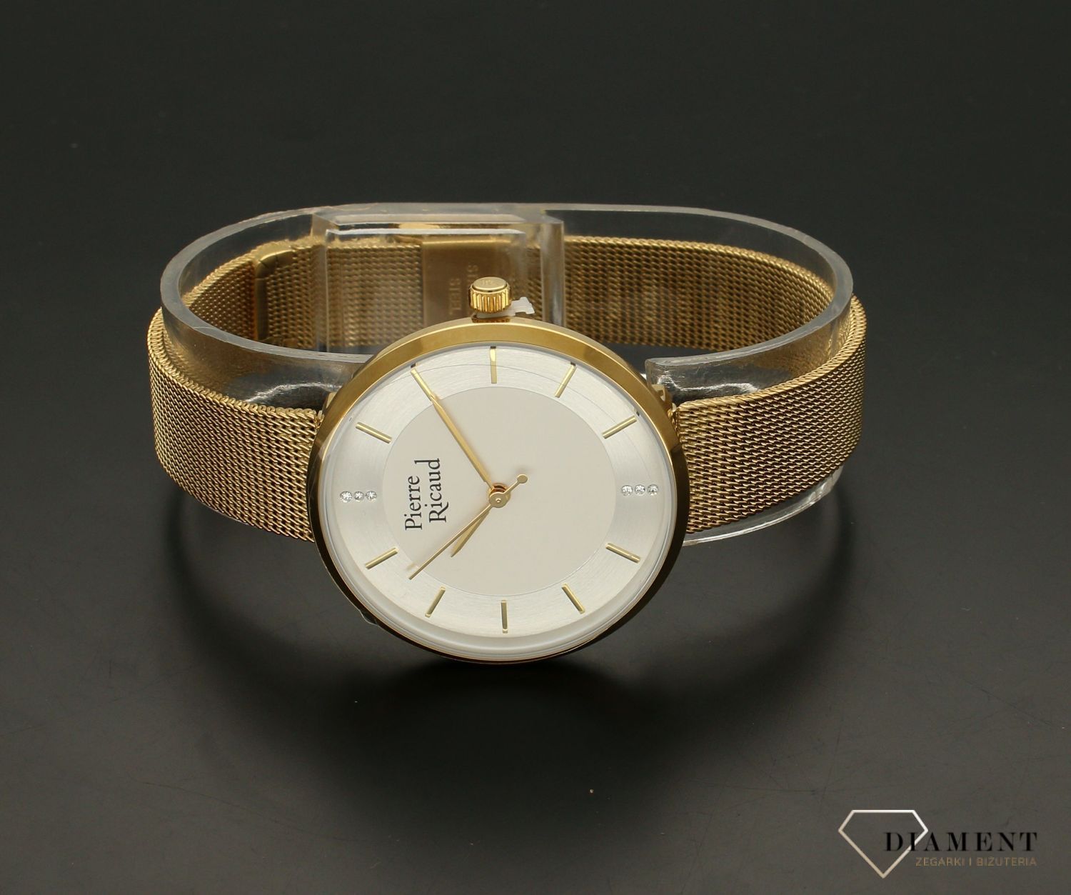 Zegarek damski na złotej bransolecie ze srebrną tarczą Adriatica P23006.1113Q.webp