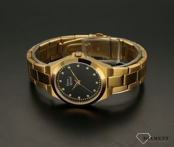 Zegarek damski na złotej bransolecie z czarną tarczą Pierre Ricaud P23009 (3).jpg