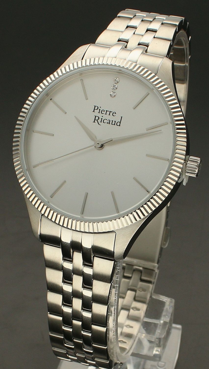 Zegarek damski  Pierre Ricaud P23010.5113Q. Zegarek na bransolecie. Zegarek biżuteryjny.  Zegarek damski klasyczny w kolorze srebrnym. Zegarek Pierre Ricaud. Zegarek damski na bransolecie idealny na każdą okazję..jpg