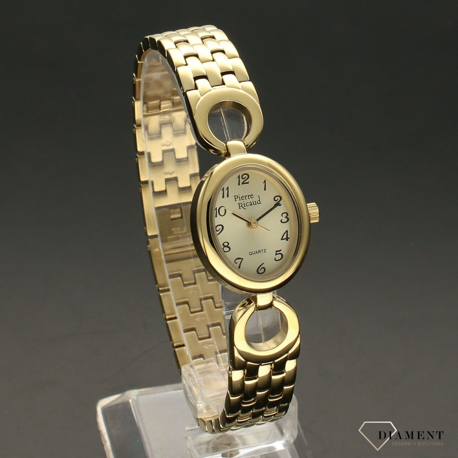 Zegarek damski Pierre Ricaud  P3104.1121Q na złotej bransolecie.jpg
