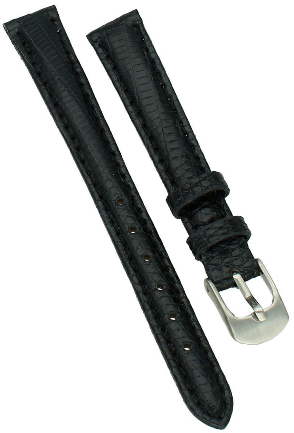 Elegancki pasek do zegarka z wysokiej jakości skóry jaszczurki, model P331.12.1, szerokość mocowania 12 mm, długość 78103 mm, stalowa sprzączka w srebrnym kolorze. 1.jpg