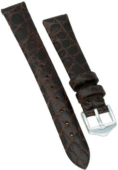 Elegancki pasek do zegarka z wysokiej jakości skóry krokodyla, model P332.2.14, szerokość mocowania 14 mm, długość 75105 mm, stalowa sprzączka w srebrnym kolorze. Idealny do zegarków premium.1.jpg