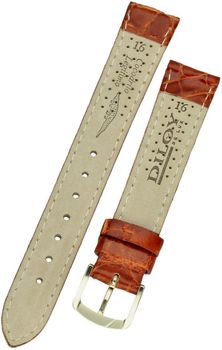 Elegancki pasek do zegarka z wysokiej jakości skóry krokodyla, model P332.3.16, szerokość mocowania 16 mm, długość 85111 mm, stalowa sprzączka w złotym kolorze..jpg