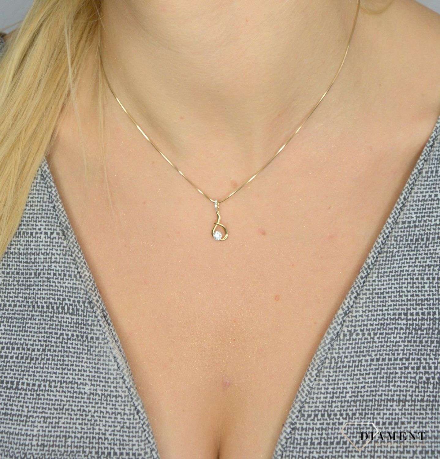 Zawieszka złota DIAMENT diamenty P35693Y.jpg