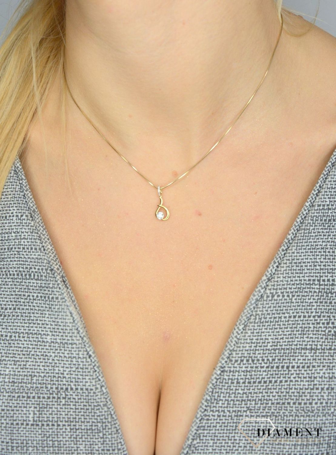 Zawieszka złota DIAMENT diamenty P35693Y.jpg