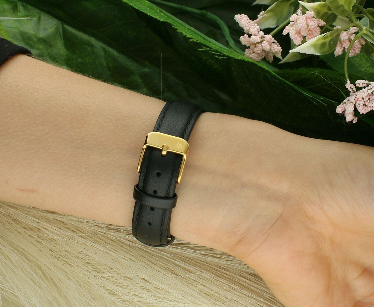 Pierre Ricaud Classic Sapphire P51028.1223Q Czarny pasek, Złota koperta, Grawer.jpg