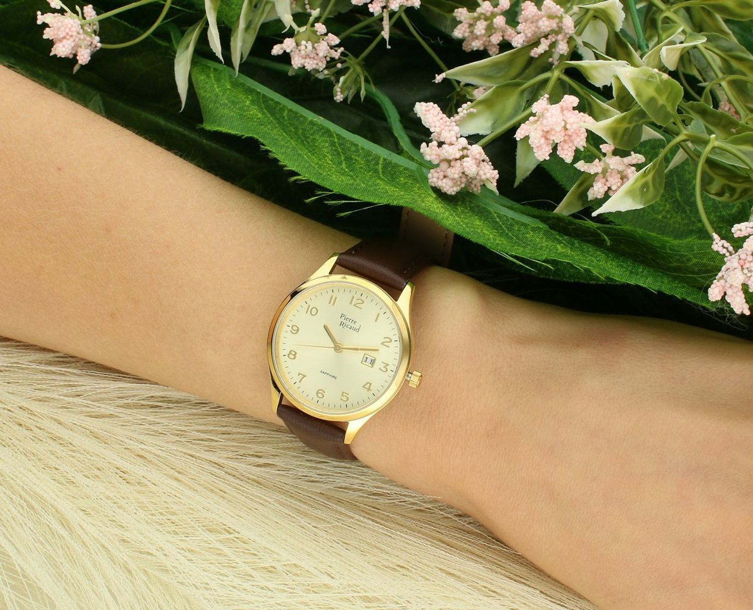 Zegarek Damski Pierre Ricaud Classic Sapphire P51028.1B21Q Brązowy Pasek.jpg