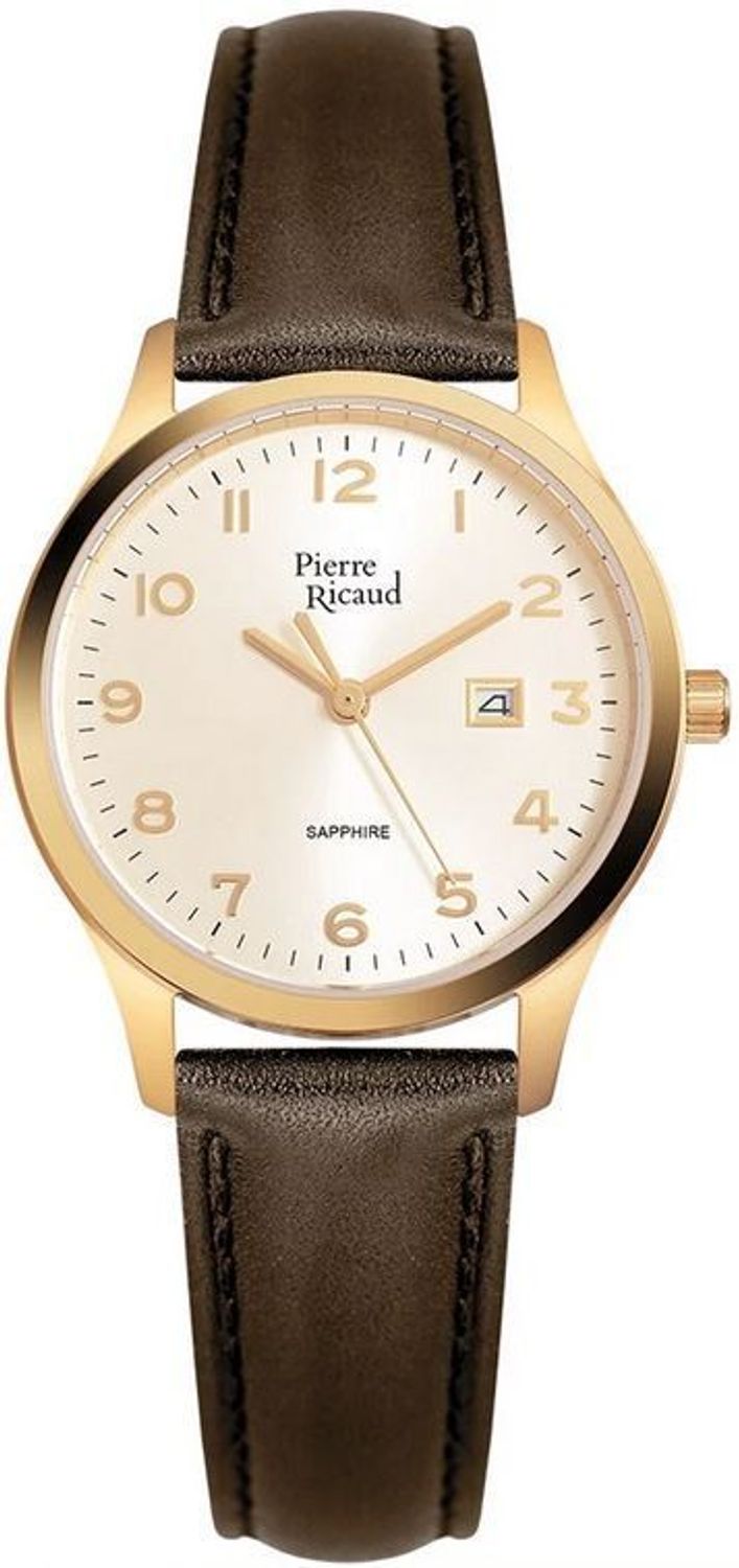 Zegarek Damski Pierre Ricaud Classic Sapphire P51028.1B21Q Brązowy Pasek.jpg