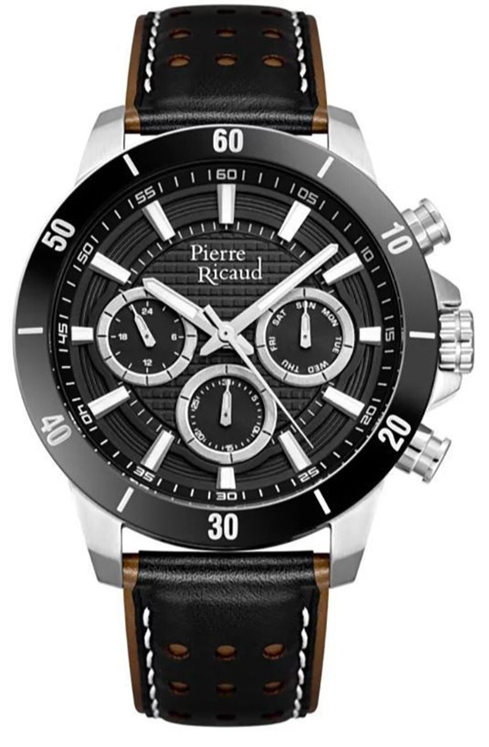 Zegarek męski Pierre Ricaud P60028.5217QF Classic – szafirowe szkło, skórzany pasek, 100M.jpg