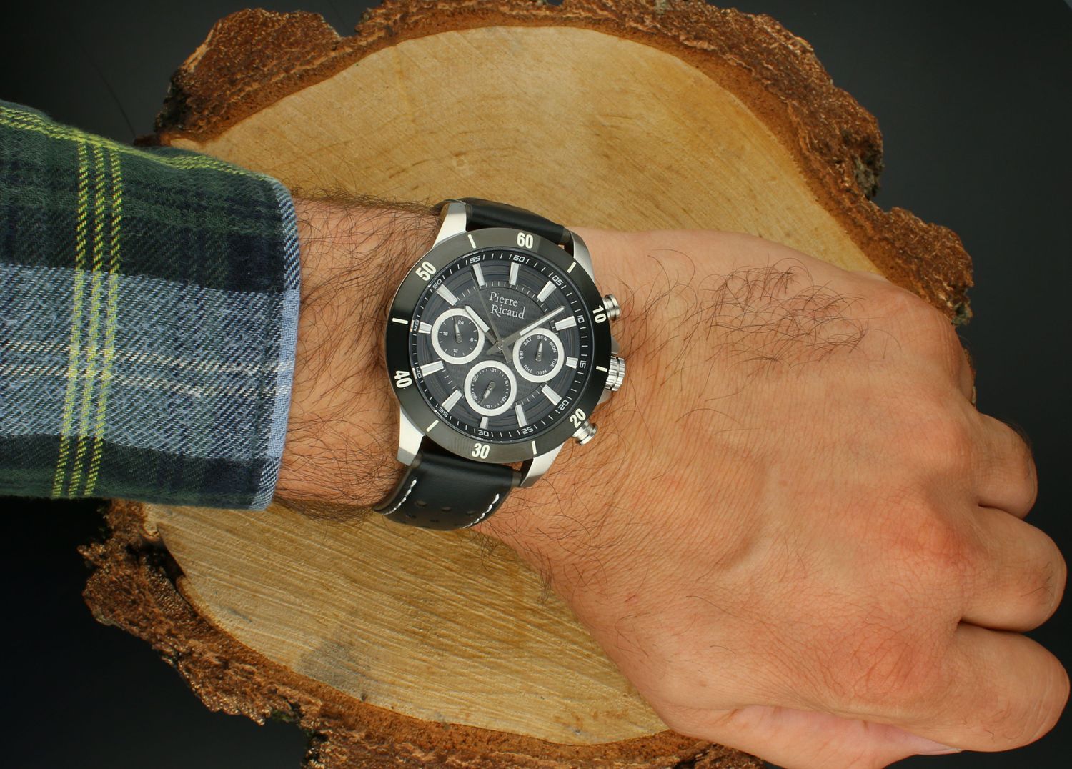 Zegarek męski Pierre Ricaud P60028.5217QF Classic – szafirowe szkło, skórzany pasek, 100M.jpg