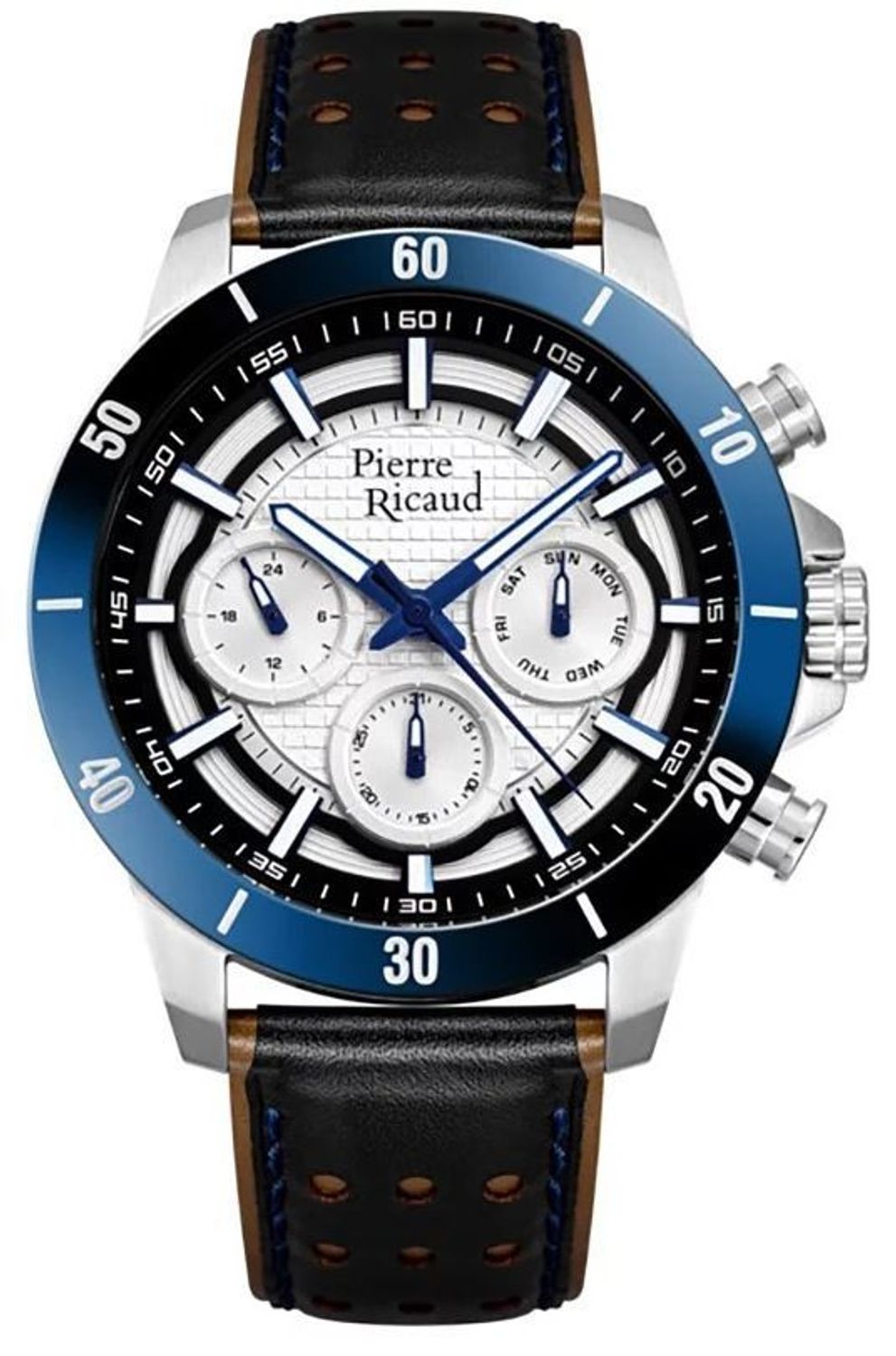 Zegarek męski Pierre Ricaud P60028.T213QF Classic – szafirowe szkło, 10 ATM, skórzany pasek, multifunkcja.jpg