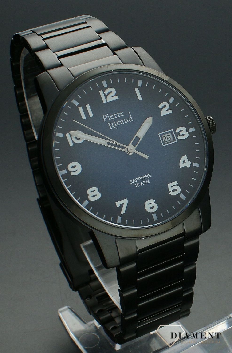 Zegarek męski Pierre Ricaud Classic z szafirowym szkłem P60045.B125Q. Zegarek męski na bransolecie. Zegarek męski z szafirowym szkłem. Męski zegarek Pierre Ricaud z granatową tarczą. Zegarek męski stalowy na bransolecie idealny na prezent..jpg