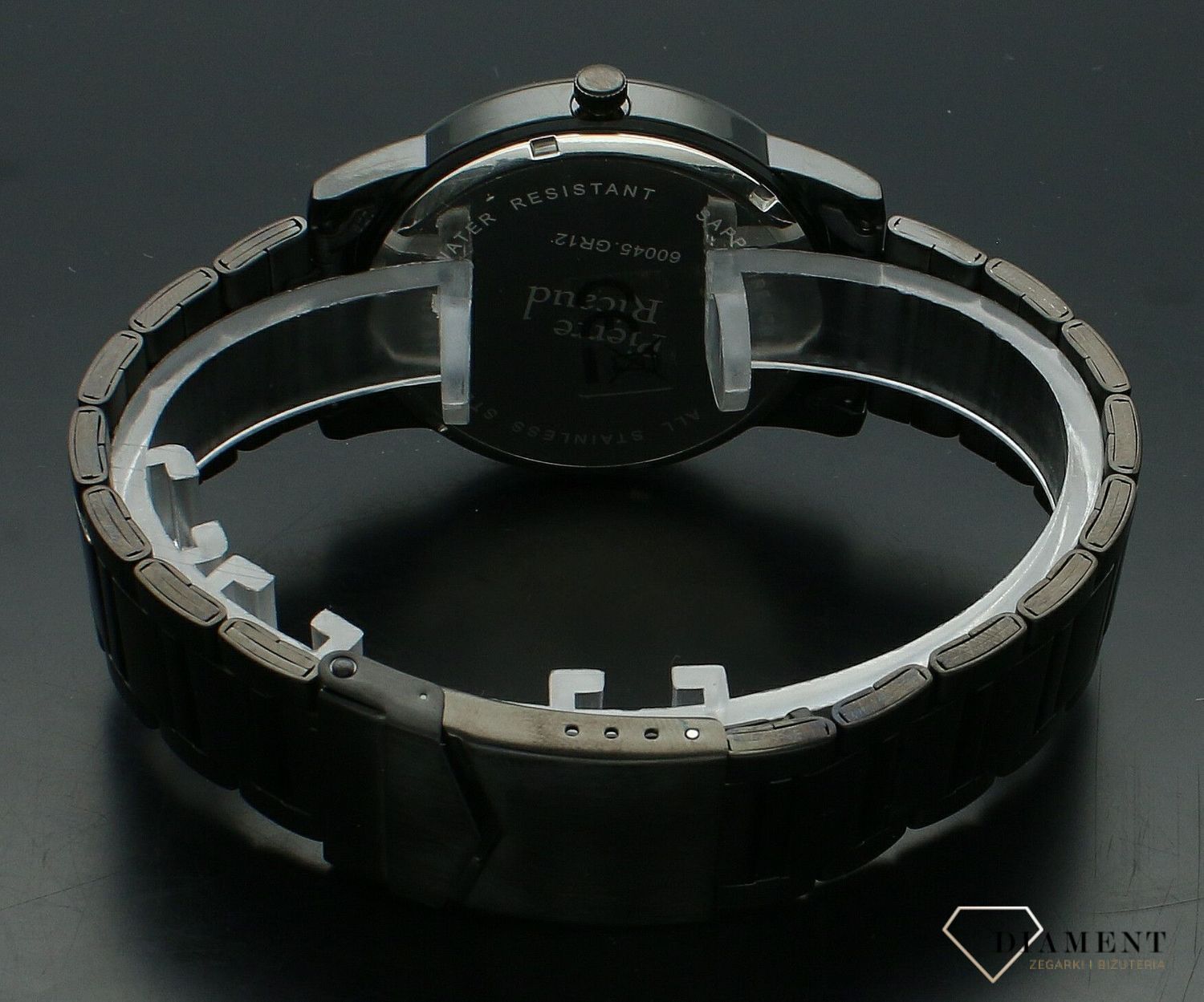 Zegarek męski Pierre Ricaud Classic z szafirowym szkłem P60045.B126Q.  Zegarek męski na bransolecie. Zegarek męski z szafirowym szkłem. Męski zegarek Pierre Ricaud z czarną tarczą. Zegarek męski stalowy na bransolecie idealny na prezent..jpg