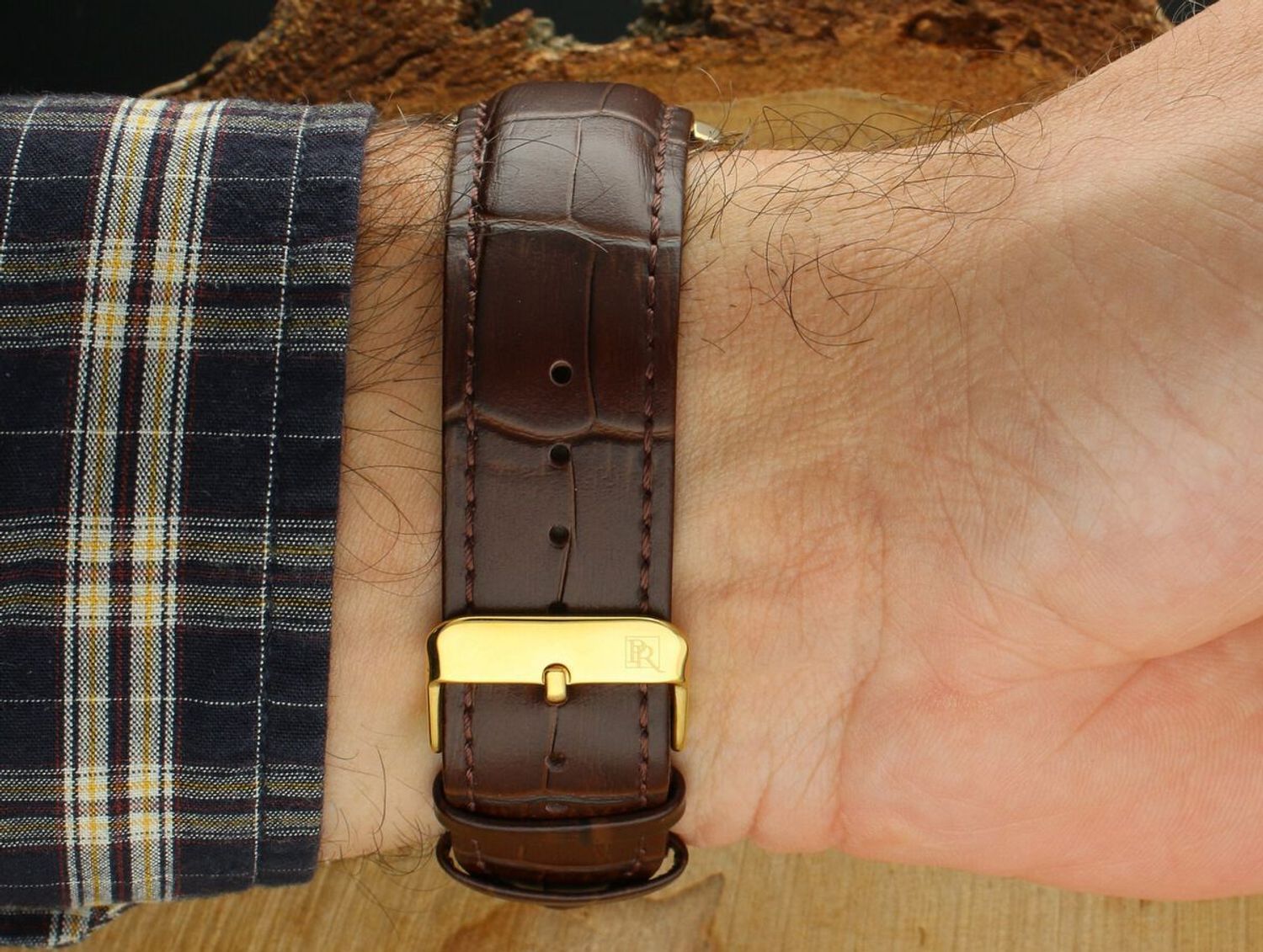 Pierre Ricaud P60052.1263A – elegancki zegarek automatyczny z białą tarczą typu open heart, złotą kopertą i paskiem ze skóry naturalnej. Szafirowe szkło i 2 lata gwarancji.1.jpg