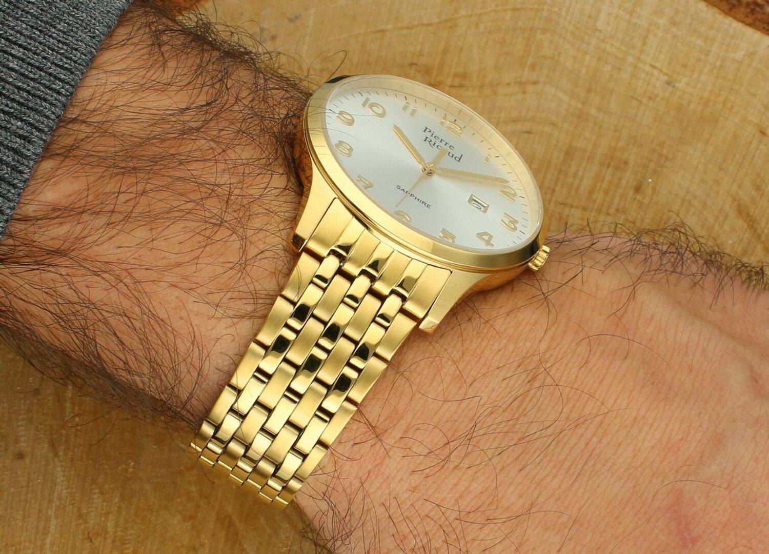 Zegarek męski Pierre Ricaud P60056.1123Q Classic – złota stalowa koperta PVD, szafirowe szkło, mechanizm Citizen Miyota GM21, datownik i wodoodporność 5 ATM. Elegancki zegarek dla mężczyzny 1.jpg