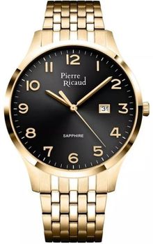 Zegarek męski Pierre Ricaud P60056.1124Q Classic – czarna tarcza, stal nierdzewna z powłoką PVD, szafirowe szkło, mechanizm kwarcowy C01.211, datownik i wodoodporność 5 ATM1.jpg