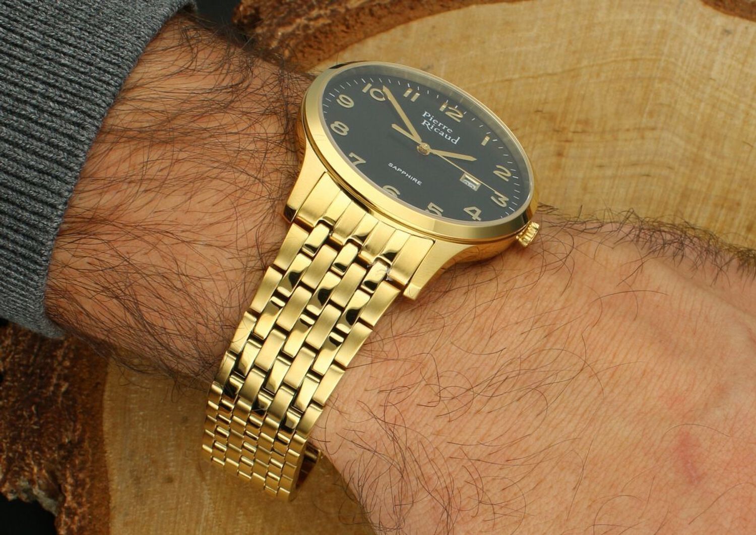 Zegarek męski Pierre Ricaud P60056.1124Q Classic – czarna tarcza, stal nierdzewna z powłoką PVD, szafirowe szkło, mechanizm kwarcowy C01.211, datownik i wodoodporność 5 ATM1.jpg