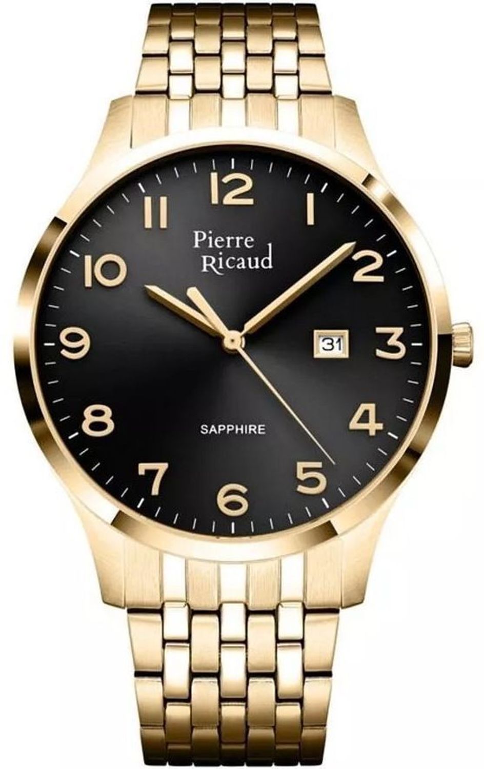 Zegarek męski Pierre Ricaud P60056.1124Q Classic – czarna tarcza, stal nierdzewna z powłoką PVD, szafirowe szkło, mechanizm kwarcowy C01.211, datownik i wodoodporność 5 ATM1.jpg