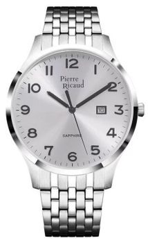 Męski zegarek Pierre Ricaud P60056.5123Q Classic to połączenie elegancji i funkcjonalności. Srebrna tarcza, szkło szafirowe, mechanizm C01.211 i stalowa bransoleta tworzą wyjątkowy model1.jpg
