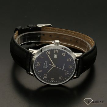 Zegarek męski na czarnym pasku z niebieską tarczą Pierre Ricaud P91022 (3).jpg
